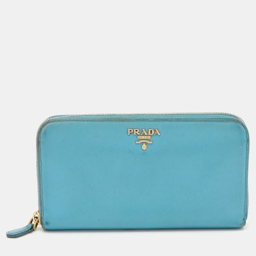 Saffiano Lux Leather Zip Around Wallet - Prada - Modalova