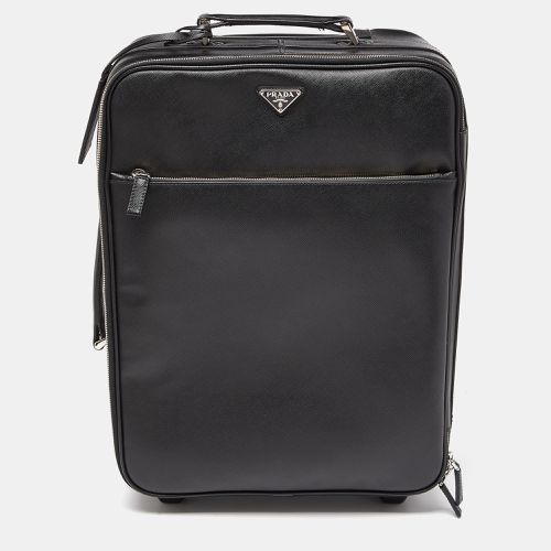 Saffiano Leather Travel Rolling Trolley Luggage - Prada - Modalova