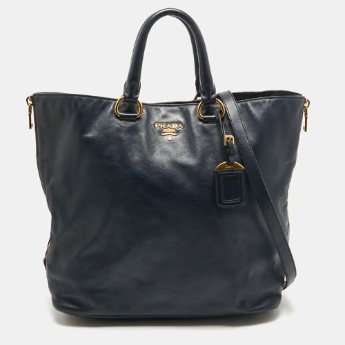 Leather Side Zip Tote - Prada - Modalova