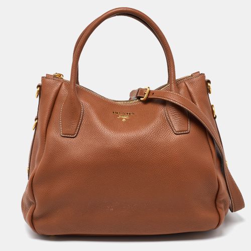 Vitello Daino Leather Sacca 2 Manici Tote - Prada - Modalova