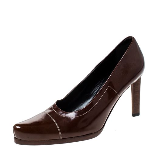 Patent Leather Pointed Toe Pumps Size 38 - Prada - Modalova