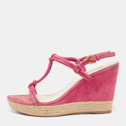 Fuschia Suede Espadrille Wedge Sandals Size 40 - Prada - Modalova