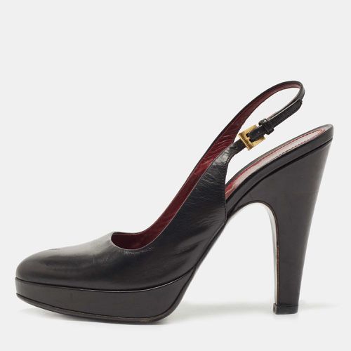 Leather Slingback Platform Pumps Size 35 - Prada - Modalova