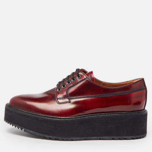 Maroon Leather Platform Derby Size 38 - Prada - Modalova