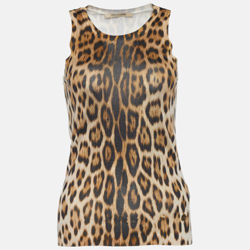 Leopard Print Knit Tank Top S - Roberto Cavalli - Modalova