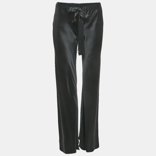 Satin Silk Tassels Drawstring Flared Trousers S - Roberto Cavalli - Modalova