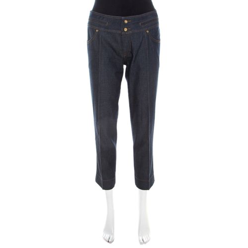 Indigo Cotton Denim Cropped Jeans M - Roberto Cavalli - Modalova