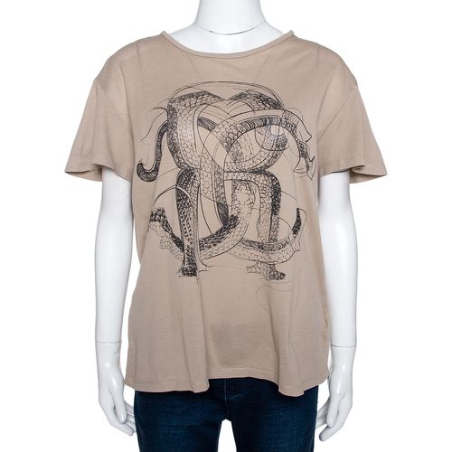 Logo Print Cotton Pique T-Shirt M - Roberto Cavalli - Modalova