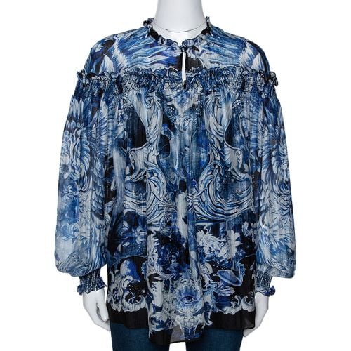 Printed Silk Ruffled Blouse S - Roberto Cavalli - Modalova