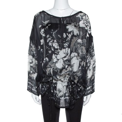 Floral Print Silk Sheer Kaftan Blouse S - Roberto Cavalli - Modalova