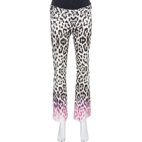 Pink Ombre Animal Print Cotton Flare Leg Jeans S - Roberto Cavalli - Modalova