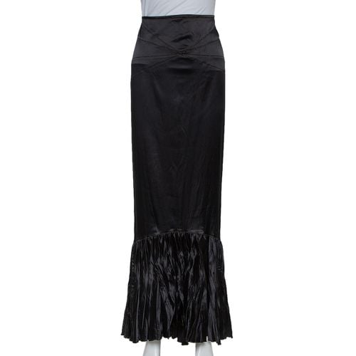 Satin Ruffle Hem Detail Maxi Skirt M - Roberto Cavalli - Modalova