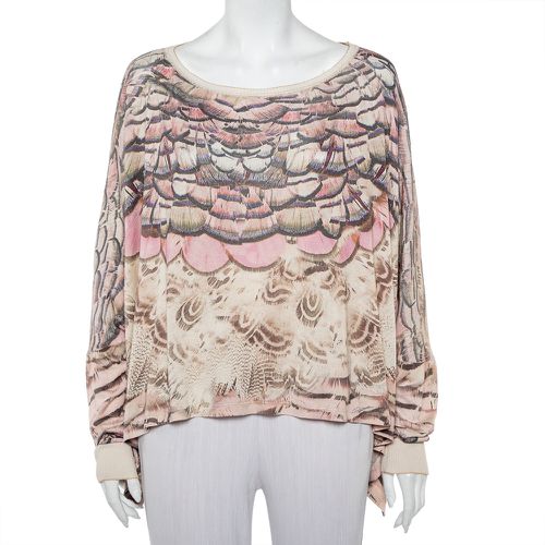 Printed Silk Knit Oversized Sweatshirt M - Roberto Cavalli - Modalova