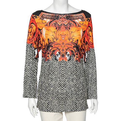 Printed Jersey Long Sleeves Top M - Roberto Cavalli - Modalova