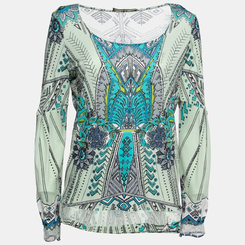 Printed Jersey Lace Trimmed Top M - Roberto Cavalli - Modalova