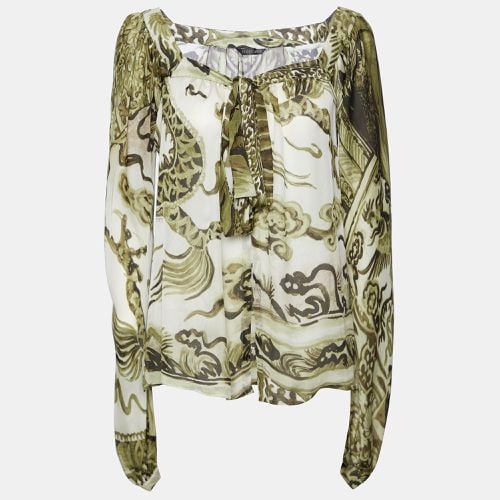 Printed Silk Tie Detail Top M - Roberto Cavalli - Modalova