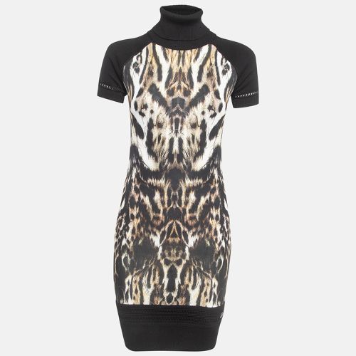 Animal Print Knit Turtleneck Sweater Dress S - Roberto Cavalli - Modalova