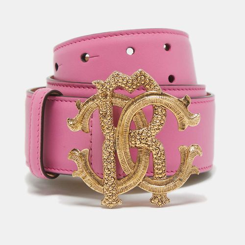 Leather RC Logo Buckle Belt 100CM - Roberto Cavalli - Modalova