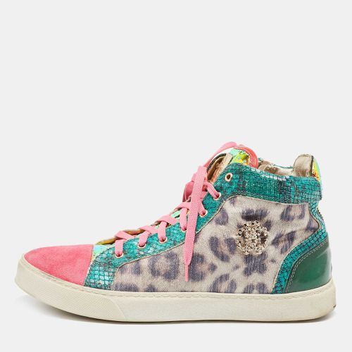 Suede and Fabric High Top Sneakers Size 38 - Roberto Cavalli - Modalova