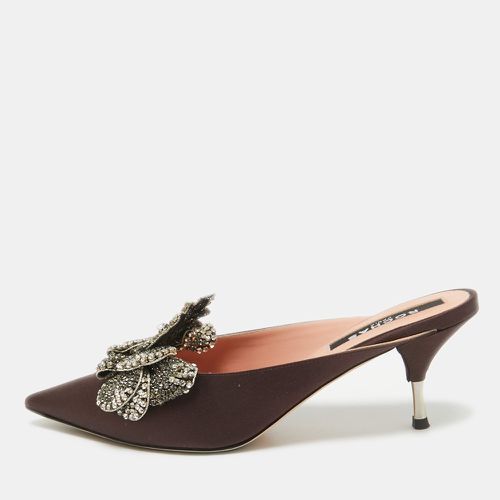 Satin Crystal Embellished Mules Size 38 - Rochas - Modalova