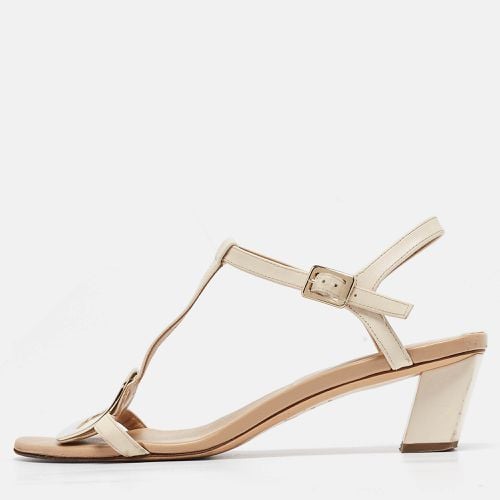 Off White Leather Chips T Strap Sandals Size 39 - Roger Vivier - Modalova