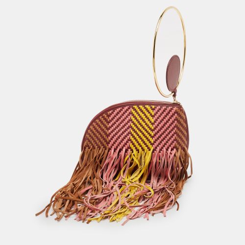 Burgundy/ Leather Eartha Fringe Pouch - Roksanda - Modalova