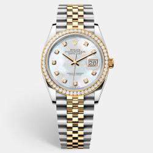 Yellow Gold Oystersteel Diamond Bezel Datejust 126283RBR Wristwatch 36 mm - Rolex - Modalova