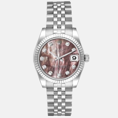 MOP Diamonds 18K White Gold And Stainless Steel Datejust 178274 Automatic Women's Wristwatch 31 mm - Rolex - Modalova