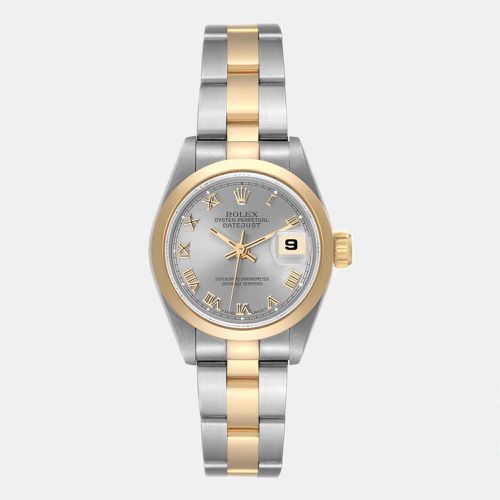 Slate 18k Yellow Gold And Stainless Steel Datejust 69163 Women's Wristwatch 26 mm - Rolex - Modalova