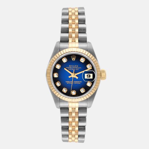 Diamonds 18K Yellow Gold And Stainless Steel Datejust 69173 Women's Wristwatch 26 mm - Rolex - Modalova