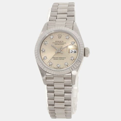 Diamonds 18K White Gold And Stainless Steel Datejust 69179G Women's Wristwatch 26 mm - Rolex - Modalova