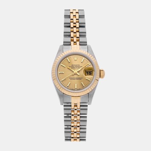 Champagne 18k Yellow And Stainless Steel Datejust 69173 Automatic Women's Wristwatch 26 mm - Rolex - Modalova