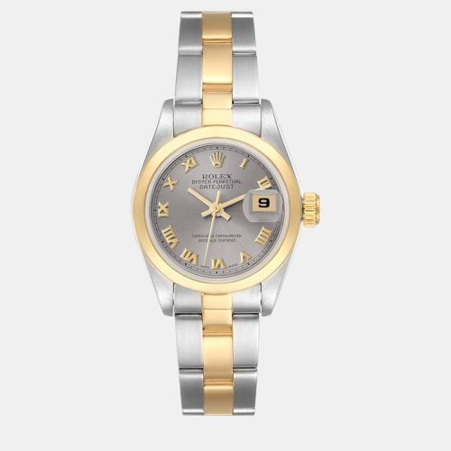 Datejust Steel Yellow Gold Slate Roman Dial Ladies Watch 69163 26 mm - Rolex - Modalova