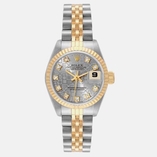 Datejust Steel Yellow Gold Anniversary Diamond Dial Ladies Watch 69173 26 mm - Rolex - Modalova