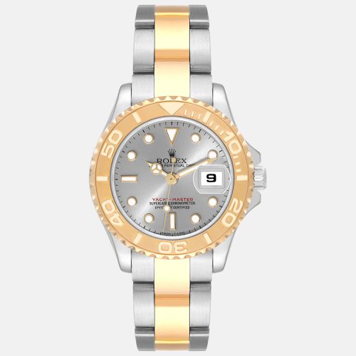 Yachtmaster Steel Yellow Gold Slate Dial Ladies Watch 69623 29 mm - Rolex - Modalova