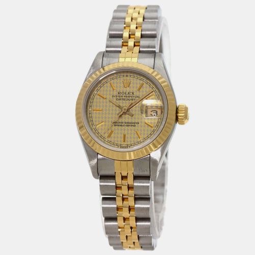 Champagne 18k Yellow Stainless Steel Datejust 69173 Automatic Women's Wristwatch 26 mm - Rolex - Modalova