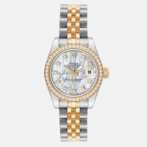 Datejust Steel Yellow Gold Mother of Pearl Diamond Ladies Watch 26.0 mm - Rolex - Modalova