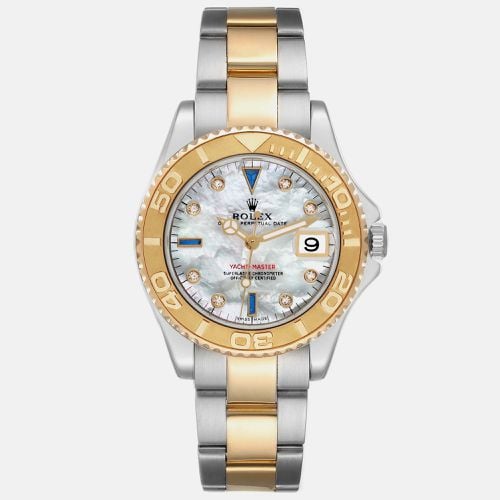 Yachtmaster Midsize Steel Yellow Gold MOP Diamond Dial Watch 35.0 mm - Rolex - Modalova