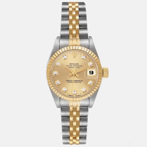 Datejust Steel Yellow Diamond Dial Ladies Watch 69173 26 mm - Rolex - Modalova