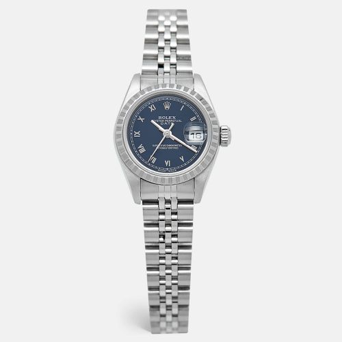 Navy Blue Stainless Steel Oyster Perpetual Date 79240 Women's Wristwatch 26 mm - Rolex - Modalova