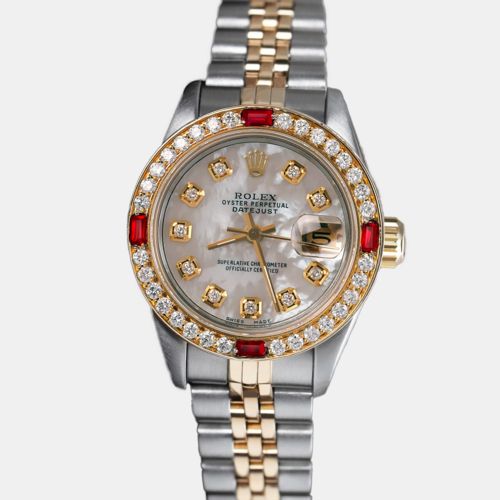 Customised Diamond Stainless Steel Datejust 69173 Automatic Women's Wristwatch 26mm - Rolex - Modalova