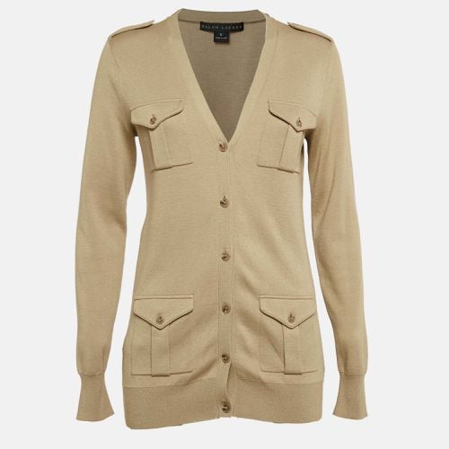 Wool Blend Button Front Cardigan M - Ralph Lauren - Modalova