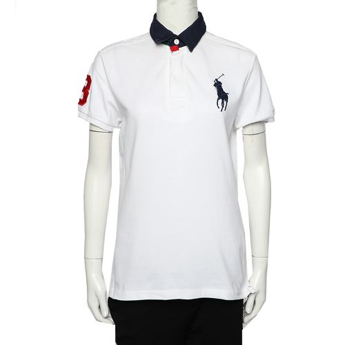 Cotton Pique Contrast Collar Detail Polo T-Shirt L - Ralph Lauren - Modalova