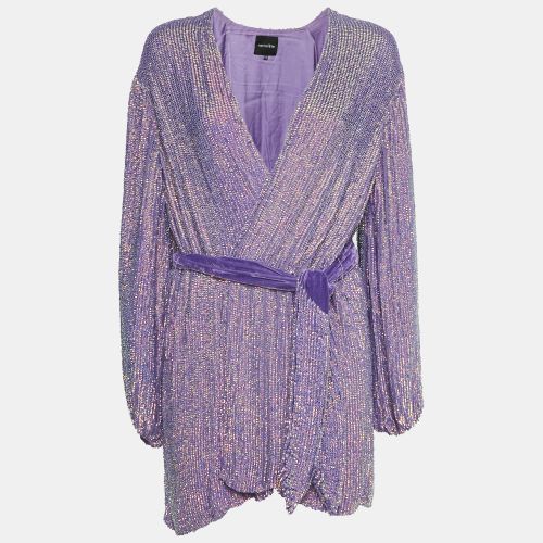 Sequin Belted Mini Wrap Dress XS - Retrofete - Modalova
