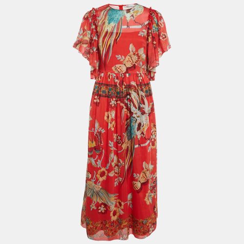 Valentino Floral Print Cotton Blend Long Dress S - RED Valentino - Modalova