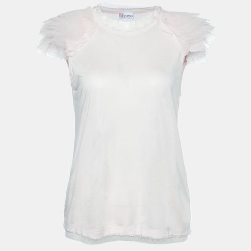 Tulle Sleeve Jersey T-Shirt L - RED Valentino - Modalova