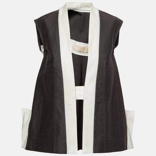 Darkdust Brown Cotton Asymmetric Hem Contrast Trim Sleeveless Jacket S - Rick Owens - Modalova