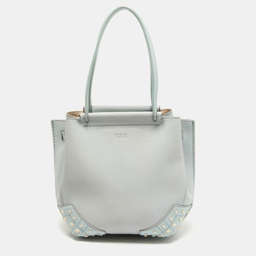 Tod's Light Blue Leather Wave Tote - Tod's - Modalova