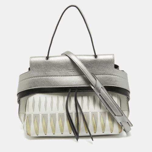 Metallic /White Leather Wave Laser Top Handle Bag - Tod's - Modalova