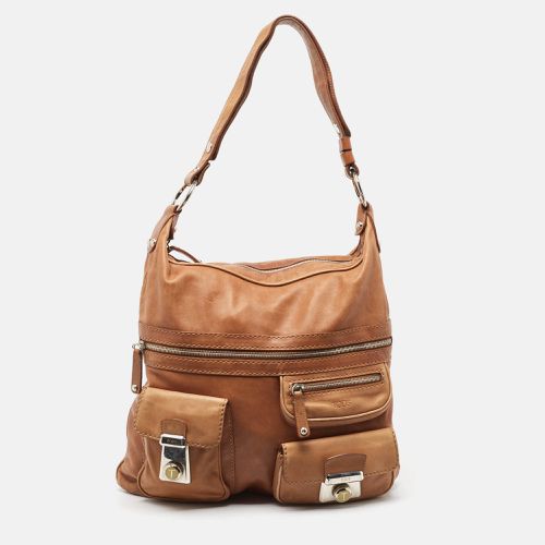 Brown Leather Took Tracolla Media Hobo - Tod's - Modalova